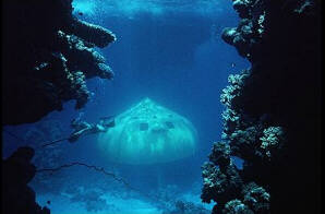 Underwater research dome used by Cousteau, Robert B. Goodman, (c) 1998 National Geographic Society. www.nationalgeographic.com