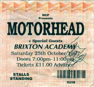 Lemmy-signed concert ticket