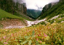 View looking from within valley