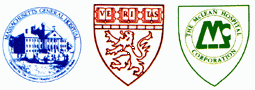 Symbols of Harvard and 2 affiliated hospitals