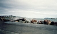 Spray coming over the wall at Twillingate