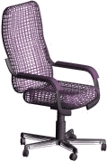 RENDERED WIREFRAME OF A 3D CHAIR CREATED USING KINETIX 3D STUDIO MAX