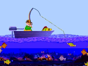 A fishing game, created in director