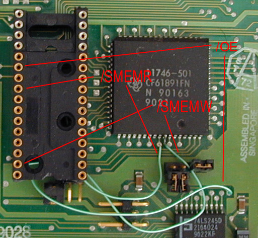 Connecting wires to the lower socket