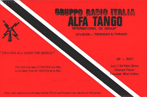 Qsl from Trinidad & Tobago