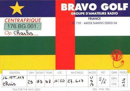 Qsl from Central Africa