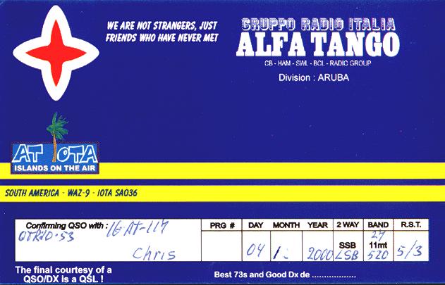 Qsl from Aruba