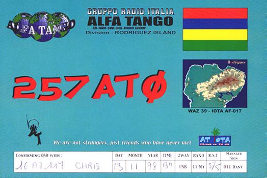 Qsl from Rodriguez Island