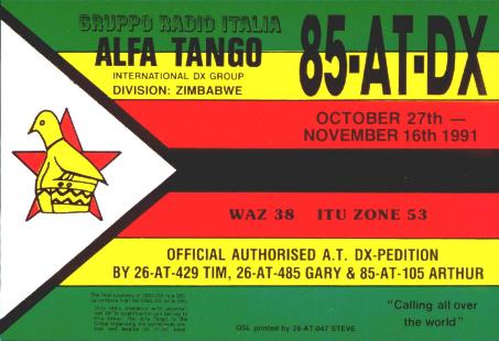 Qsl from Zimbabwe