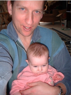 Googly looking Dad holding Hannah Rose