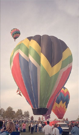 A hot air balloon.