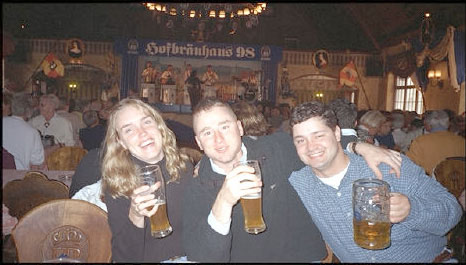 Baj, Berin and Jamie at the Haufbrau Haus.