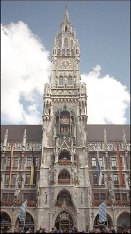 Munich tower on the Marienplatz.