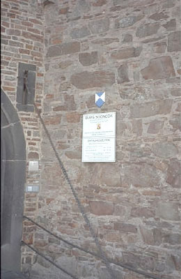 A sign at Burg Sooneck.