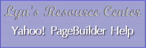 Lyn's Resource Center Yahoo! PageBuilder Help Logo