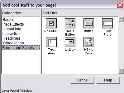 Add-ons: Forms and Scripts