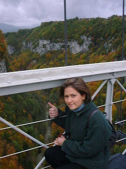 Alev on an old bridge near Annecy