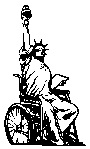 [Image of Statue of Liberty in Wheelchair]