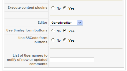 Sample values of yvComment Plugin Papameters. Part 3 of 3.