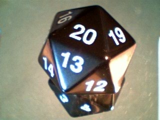 Unknown (Crystal Caste Countdown?) Black HUGE d20