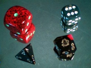 Assorted Chessex Dice (from Pound-O-Dice, Blood-Dipped d10 Super Limited Edition)