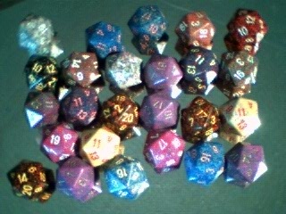 Chessex assorted d20s from Pound-O-Dice