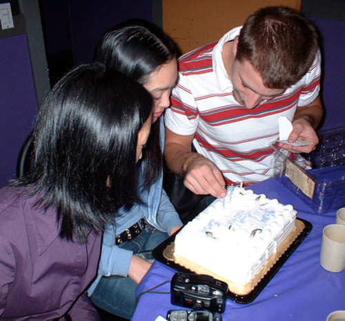 Bday cake candle-ing.