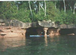 Into a sea cave