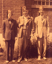 left to right, Robert William Sutton, his father Porter Odry Sutton, his brother, James 