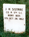 J.H. Sistare, civil war marker, photo by R.W. Sutton