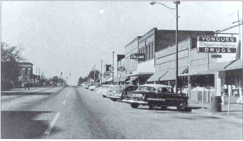 Main Street of Pickens, South Carolina, circa 1949?, Ashley McCollum, Collins store, Yongues Drug store