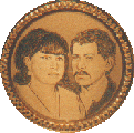 Moneda de oro. 18 K. Pareja.