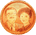 Moneda de oro. 18 K. Pareja.