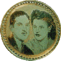 Moneda de oro. 18 K. Pareja.