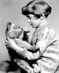 Christopher Robin with the real Winnie