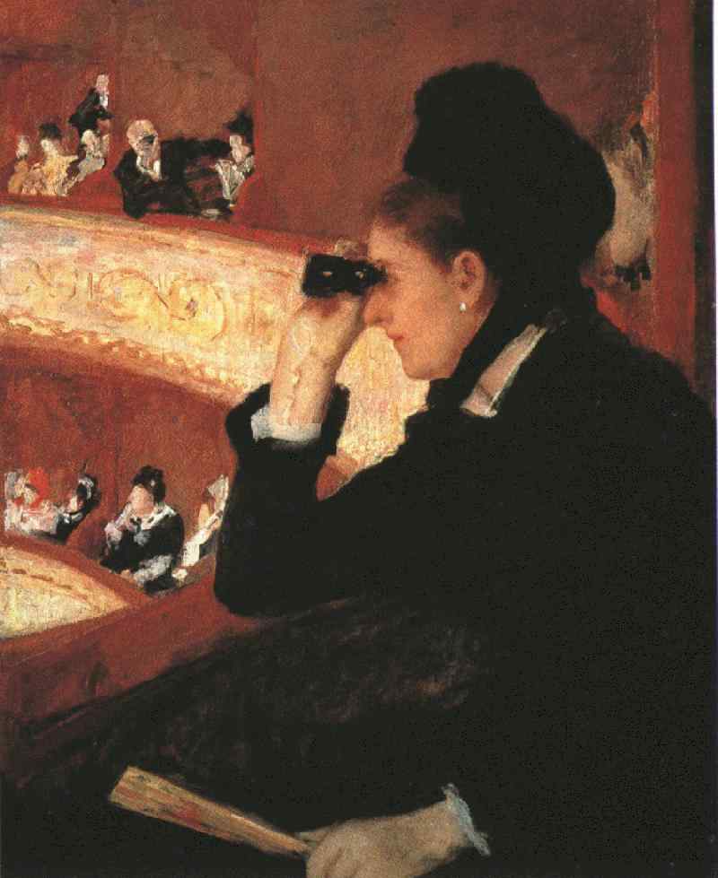 Woman in Black at the Theatre, Cassatt