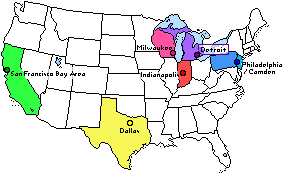 Detroit on US Map