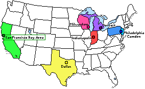 Bay Area on US Map