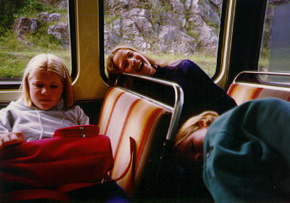 Miriam, me and Rannveig on the coach in Paignton