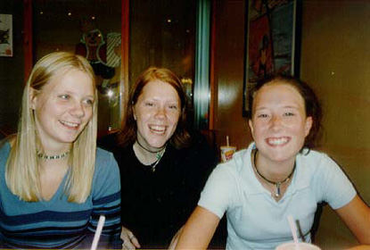 Hanne, Cathrine and myself - summer 1998