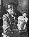 Photo of Vonnegut with his grandson Zack