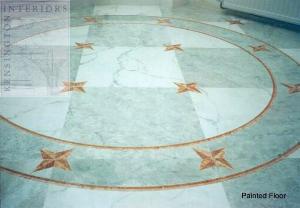 painted marble floor in a conservatory