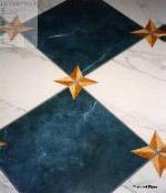 in this floor, dark blue was used instead of black marble