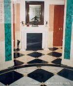 showroom - painted floor and malachite pilasters