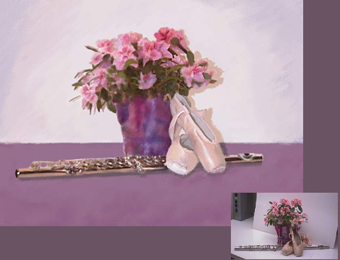 painting of ballet shoes