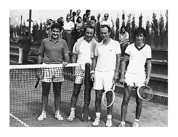 Club Tennis Llafranc, 1975. Josep Ma. Serra, Flix Serra, X.M. i Joan Vigas