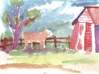 Calf and Barn