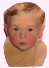 a damaged picture of a boy