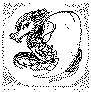 a dragon surrounded by intricate lace-like lines