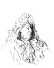 a pen and ink drawing of a bust of King Louis XIV of France